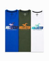 Hollister Graphic cotton Crew T-Shirt - Pack of 3
