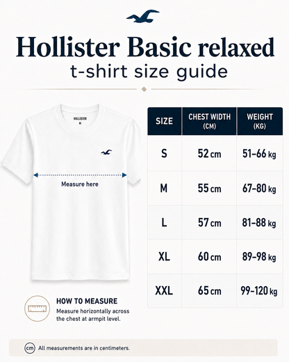 Relaxed Cooling Hollister Badge Crew T-Shirt