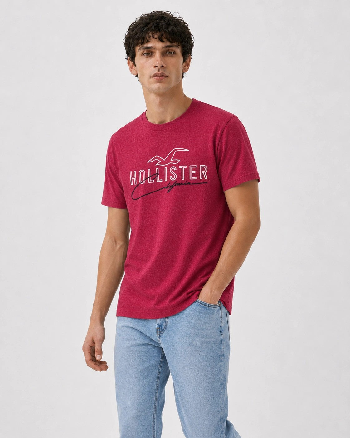 تيشيرت بقصة Crew من القطن بنقشة جرافيك من Hollister