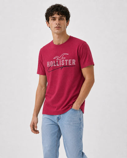 تيشيرت بقصة Crew من القطن بنقشة جرافيك من Hollister