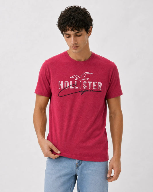 تيشيرت بقصة Crew من القطن بنقشة جرافيك من Hollister
