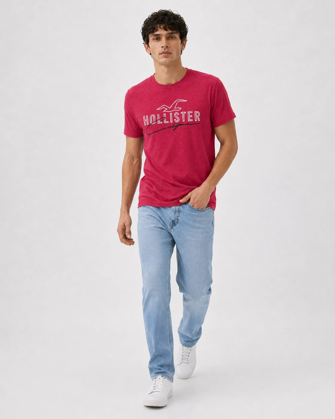 تيشيرت بقصة Crew من القطن بنقشة جرافيك من Hollister