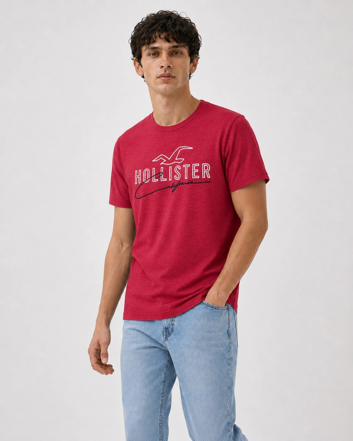 تيشيرت بقصة Crew من القطن بنقشة جرافيك من Hollister