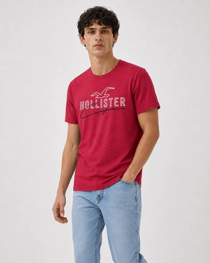 تيشيرت بقصة Crew من القطن بنقشة جرافيك من Hollister