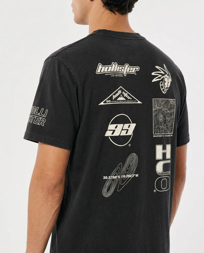 Hollister Graphic cotton Crew T-Shirt - Relaxed