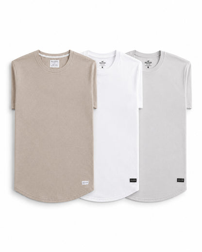 Hollister Curved Hem T-Shirt - Pack of 3