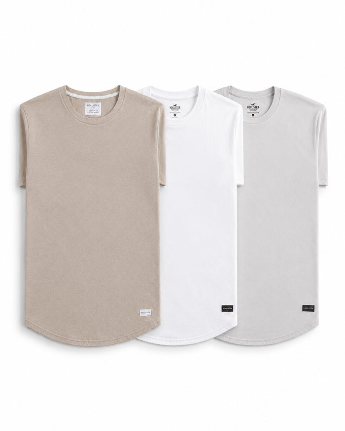 Hollister Curved Hem T-Shirt - Pack of 3